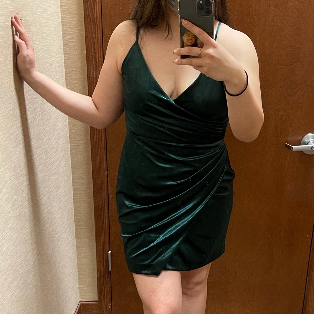 Dark Green Velvet Dress